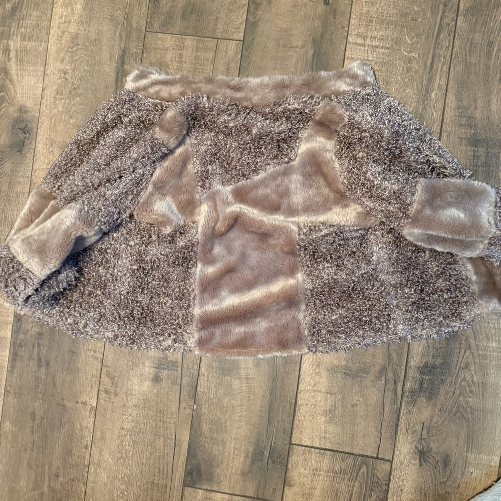 Colleen Lopez Plush Patchwork Teddy Jacket In Dus… - image 7